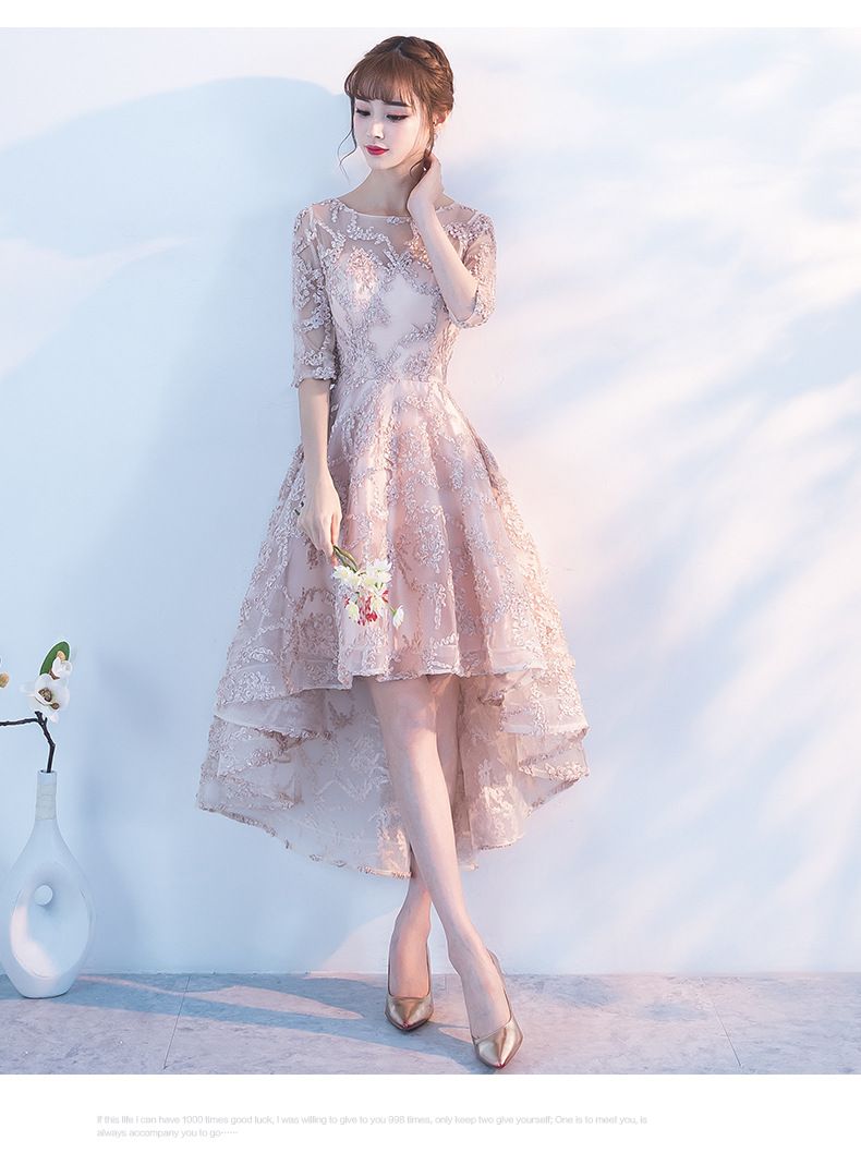 Elegant Princess Lace Dress - A-Line Formal Evening Gown With Long Sleeves, High Waist, Corset Back For Banquet, Wedding Guest, Party ( S-XXXL)_voghion.com
