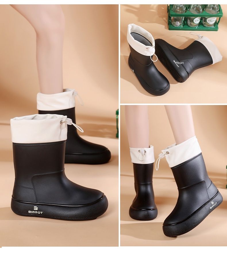 Scarpe antipioggia con coulisse da donna, alla moda e casual, taglie 36-41_voghion.com