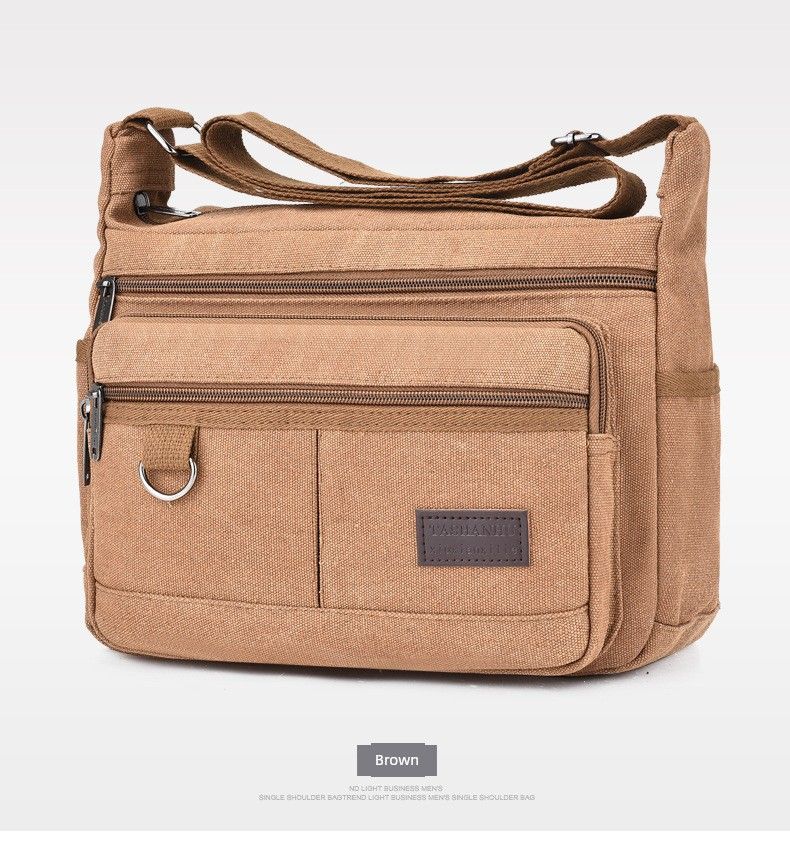 Men's Outdoor Large Capacity Shoulder Canvas Bag_voghion.com