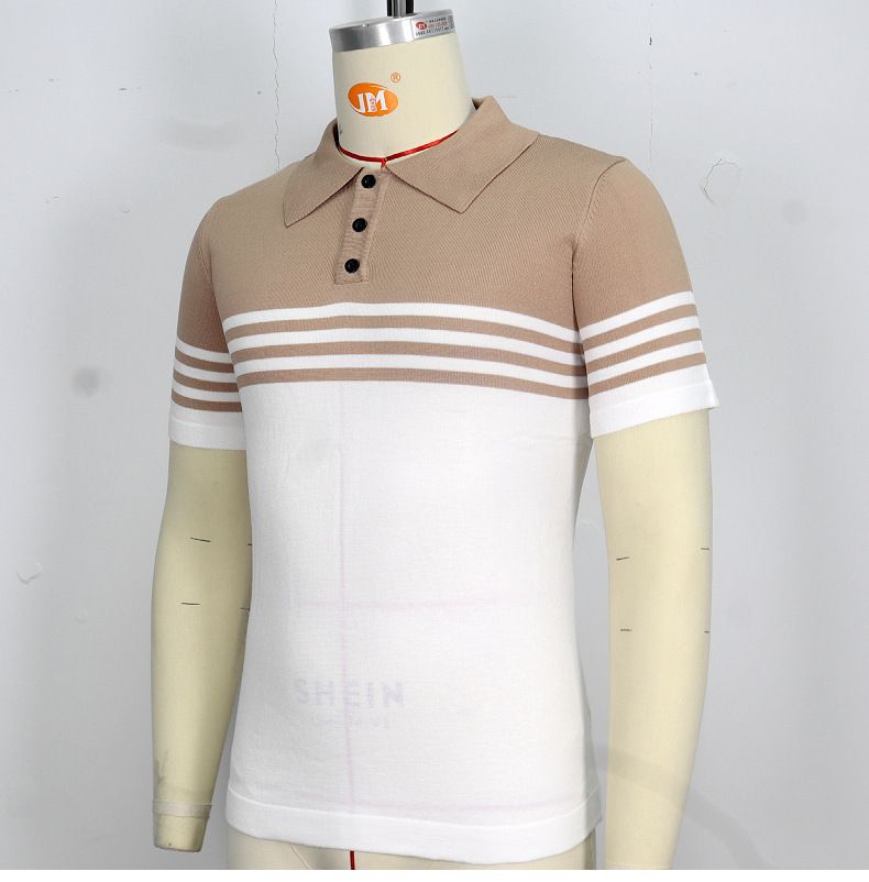 Yaz Yeni Triko Kısa Kollu Renkli İş Polo Gömlek Erkek SY0154_voghion.com