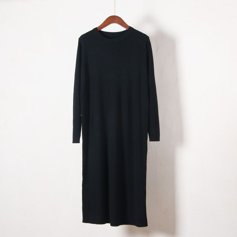 21 Versatile abito in maglia da donna, autunno e inverno, nuovo maglione lungo sopra il ginocchio elastico e caldo snellente per le donne_voghion.com