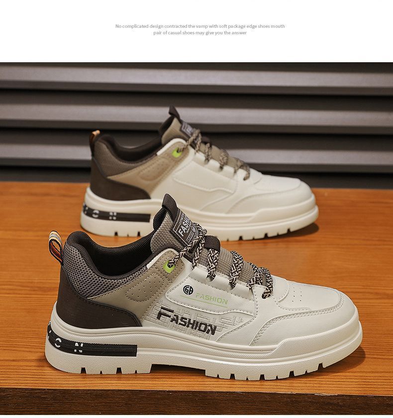Men's Casual Sneakers With Waterproof & Slip-Resistant Sole, Breathable Round-Toe Shoes For Work And Daily Wear Labor Protection Trendy Shoes_voghion.com