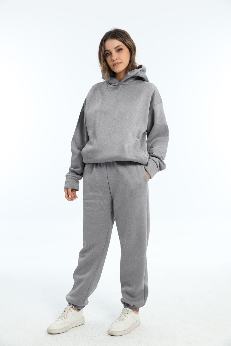 Felpa a maniche lunghe ispessita e pantaloni da donna alla moda casual_voghion.com