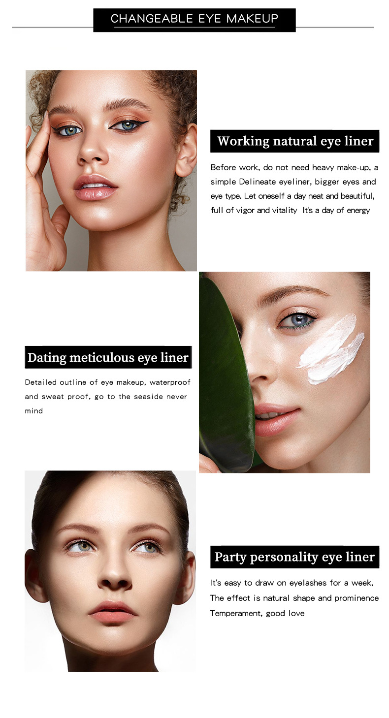 Delineador de ojos líquido 2 en 1 de doble cabeza, resistente al agua, estrella, corazón, Luna, flor, formas triangulares sonrientes, sello de tatuaje, delineador de ojos de secado rápido, herramienta de maquillaje_voghion.com