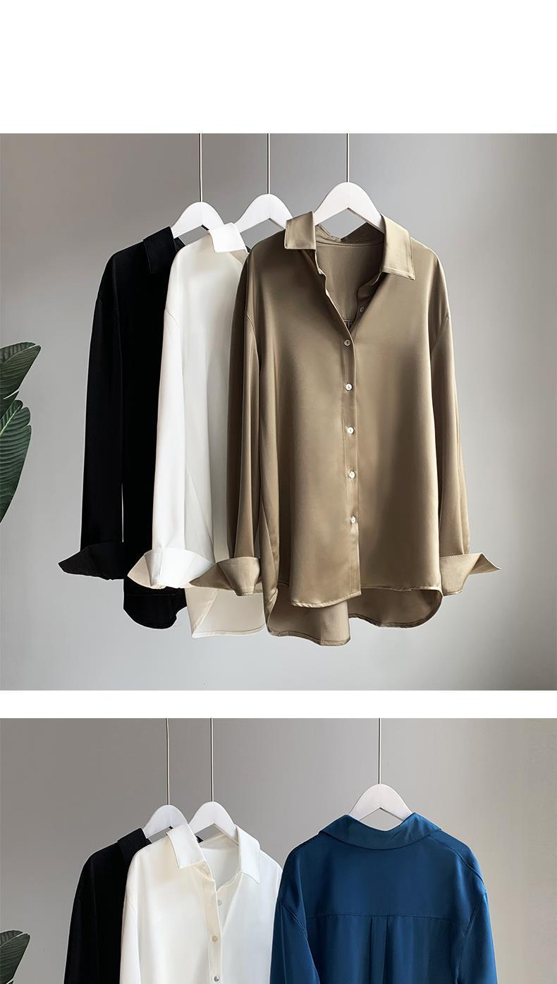 Abbigliamento donna Camicia drappeggiata donna primavera e autunno stile temperamento moda retrò 2024 nuova camicia donna maniche lunghe_voghion.com