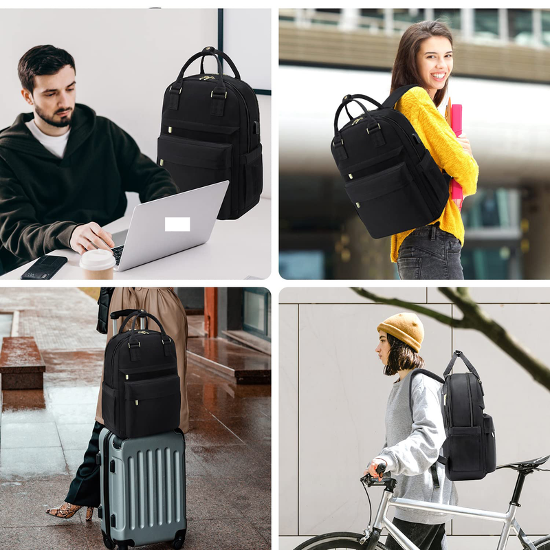 Women's Fashion Backpack Large Capacity Usb Laptop Backpack Portable Travel Bag Schoolbag_voghion.com