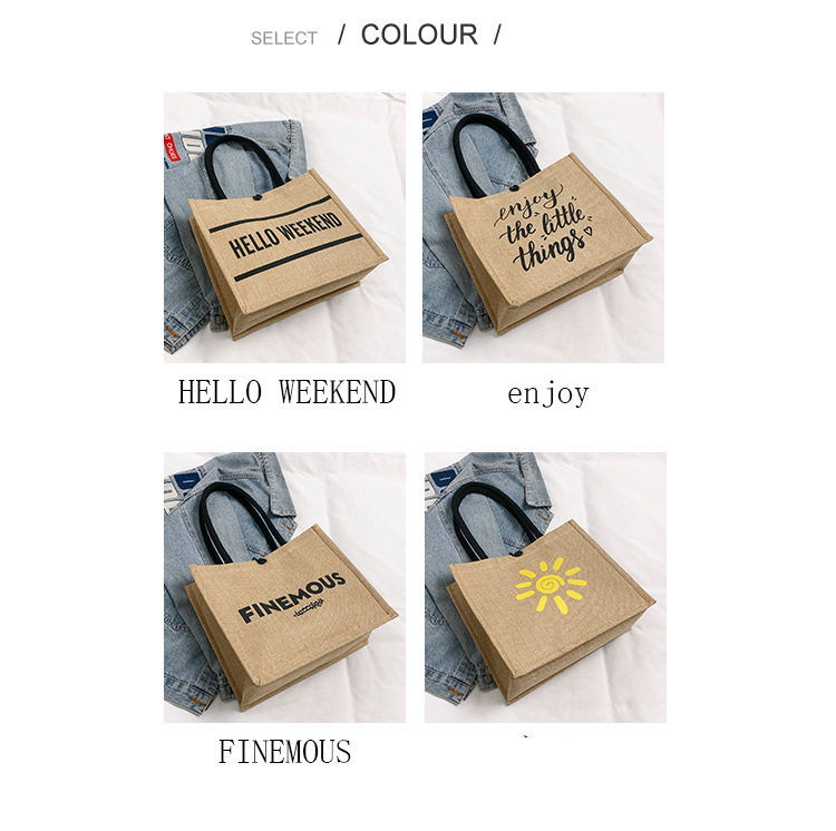 Beach Bag Thickened Large Capacity Linen Underarm Bag Shopping Bag Commuter Tote Bag Premium Casual Hand Bill Shoulder Bag Minimalism_voghion.com
