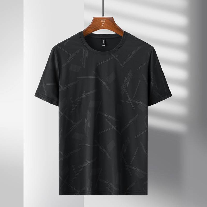 Herrenbekleidung Übergröße Dünne Sport-Kurzarm-T-Shirts für Männer und Frauen Neue Sommer-Oberteile aus Eisseide in großen Größen Schnelltrocknende Lauf-Fitness-T-Shirts_voghion.com