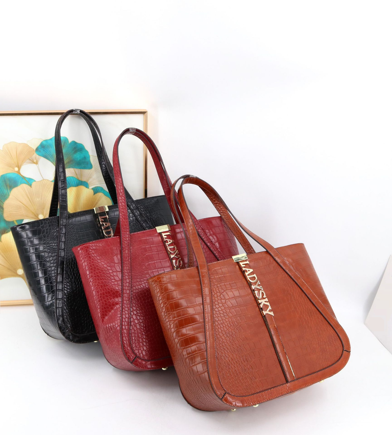 Ladysky Women's Large Tote Bag - Stylish PU Shoulder Bag With Spacious Compartment, Zipper Closure, Multiple Pockets For Travel & Daily Use_voghion.com