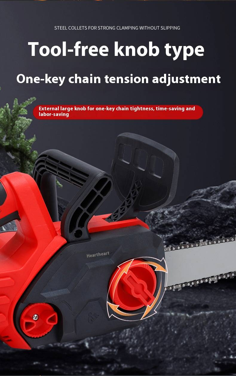 12-Inch Brushless Electric Chainsaw - Cordless Rechargeable Handheld Chainsaw With High Power Motor, Lightweight Design For Garden Tree Cutting_voghion.com