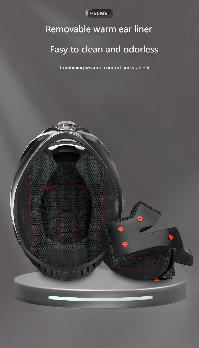 Casco integrale da moto certificato con doppia visiera e Bluetooth - Casco da moto ABS per tutte le stagioni per uomo e donna_voghion.com