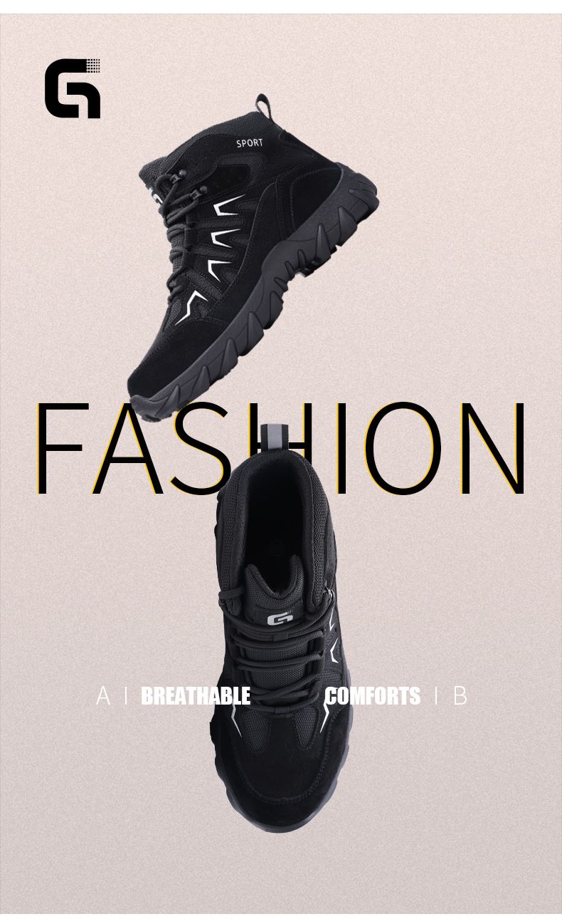 Buty robocze GUYISA z metalowym noskiem, odporne na rozbicie i przebicie, odporne na zużycie, wysokie, 5057BK 38-45_voghion.com