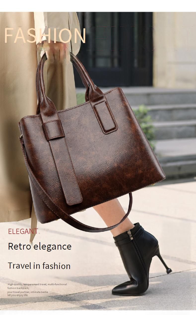 LEMON KOKO Damenhandtasche – Stilvolle Schultertasche aus PU-Leder mit mehreren Fächern, geräumig und leicht für Arbeit und Reisen (Dunkelbraun)_voghion.com