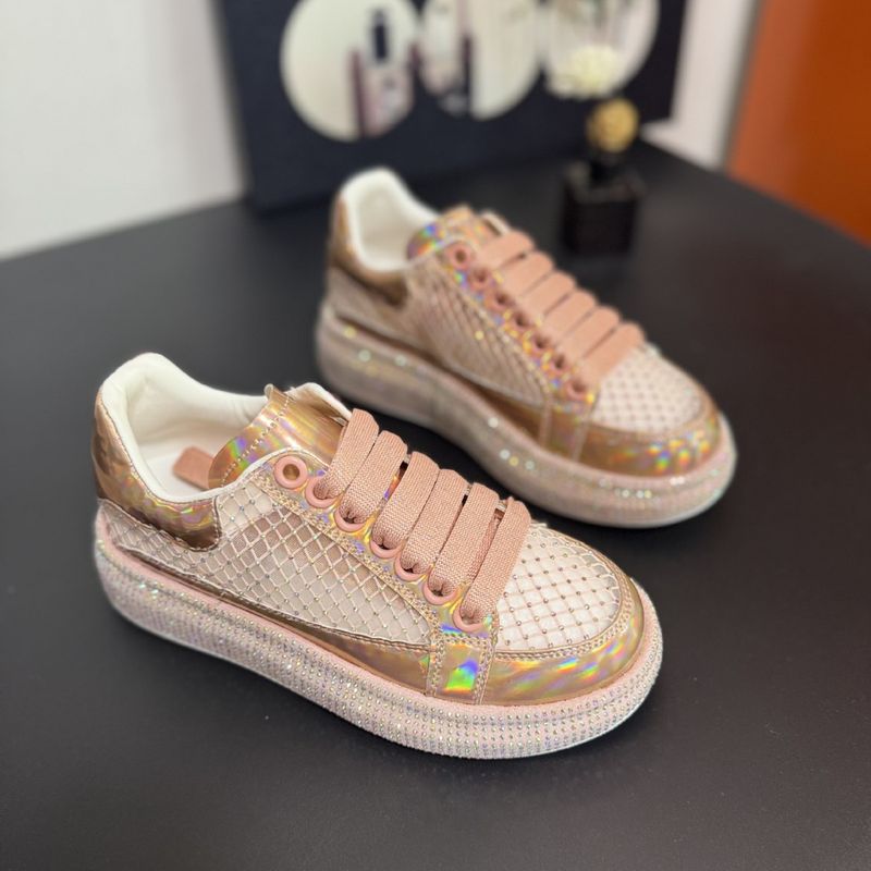 Sneakers con strass - Tomaia in mesh traspirante e glitter, comode scarpe basse con punta tonda per abbigliamento casual, scarpe da passeggio leggere estive_voghion.com