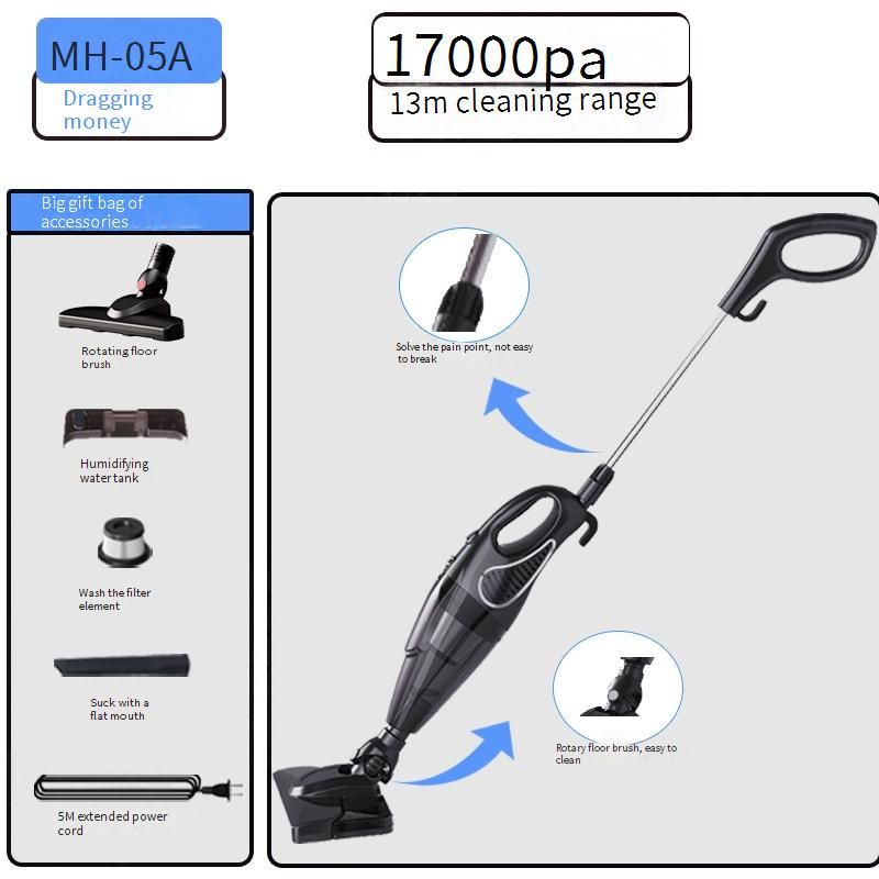 Aspirador de pó sem fio potente de 600 W com forte sucção, função 2 em 1 de varrer e passar pano, conjunto de escovas multisuperfícies, remove ácaros para limpeza doméstica._voghion.com