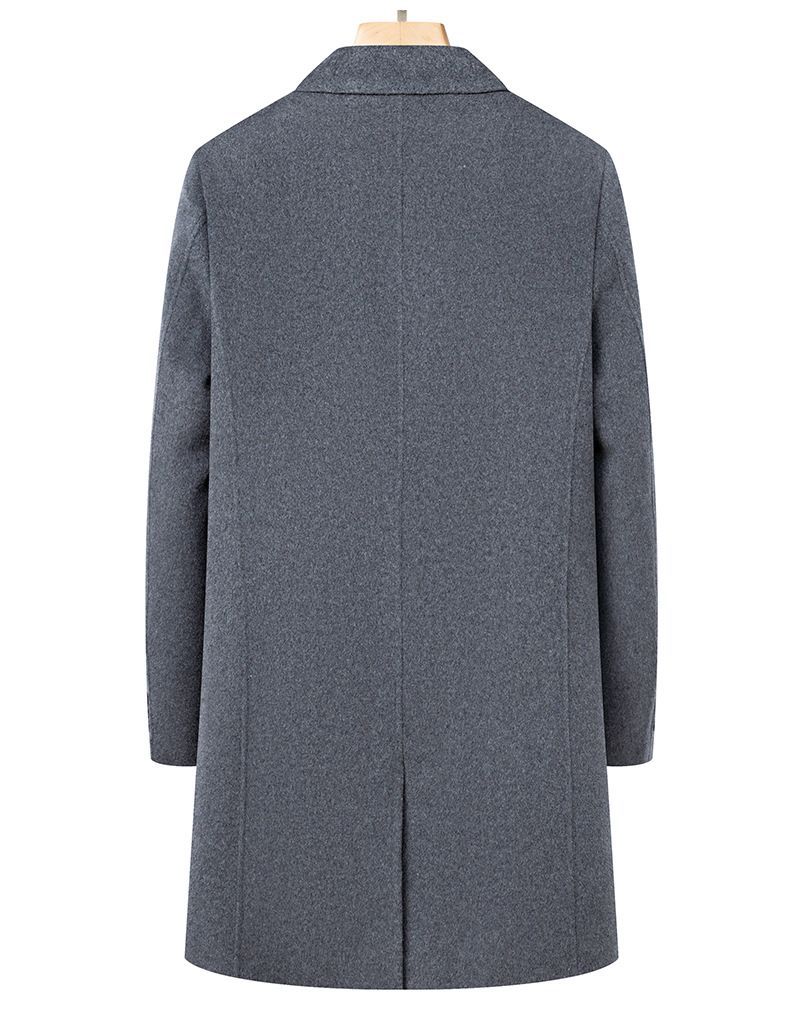 Men's Wool Blend Overcoat With Detachable Down Liner - Winter Longline Peacoat, Business Casual, Single-Breasted, Multi-Pocket Design_voghion.com