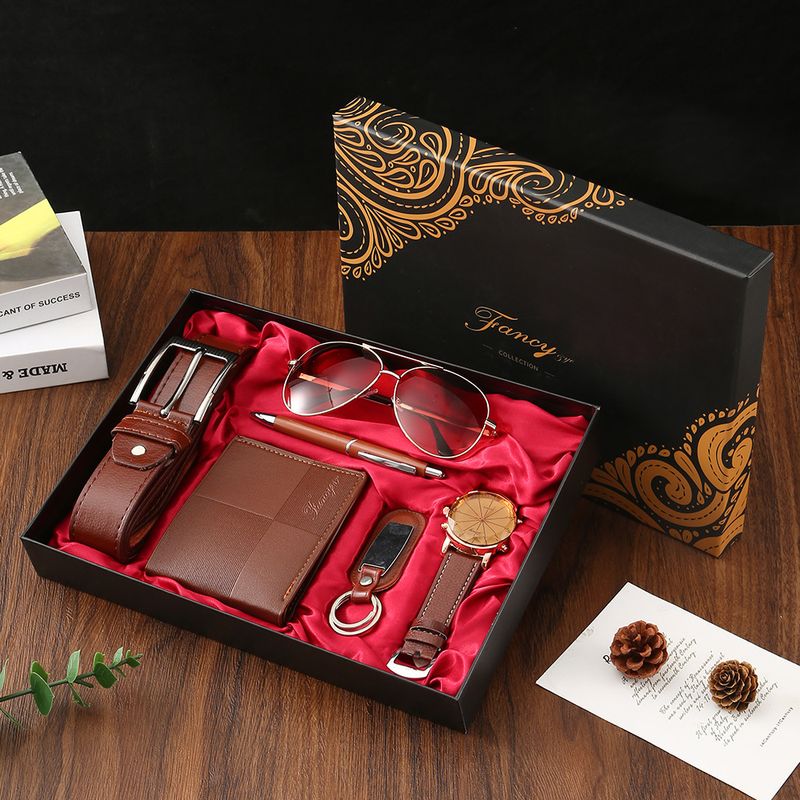 Geschenkset für Herren, Business-Uhr, Sonnenbrille, Gürtel, Geldbörse, Vatertag, Valentinstag, Geschenk, Souvenir_voghion.com