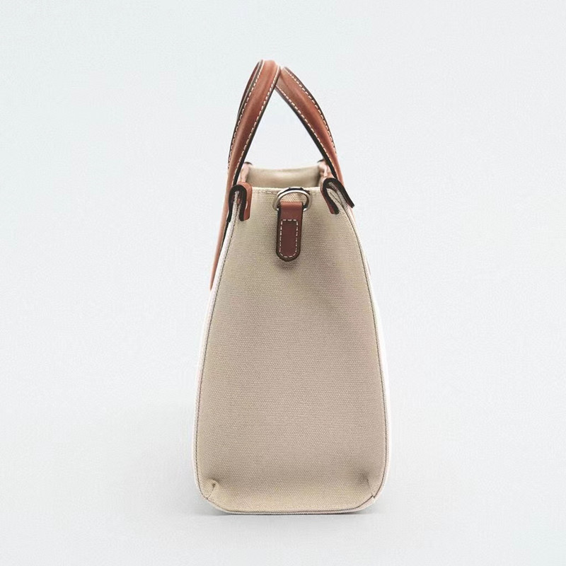 New Trendy Canvas Women's Single Shoulder Crossbody Small Square Bag Contrast Color Simple Handbag_voghion.com