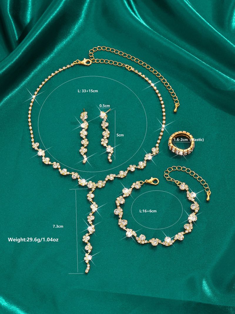 Women’s Jewelry Set Fashion Jewelry Wholesale Jewelry Set Women's Fashion Wedding Tassel Silver Necklace Set_voghion.com