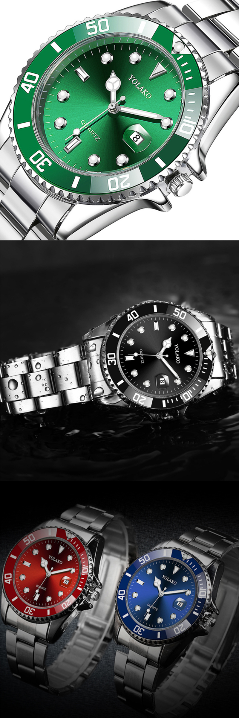 Herrklocka Water Ghost New Luxury Business Watch Herr Vattentät Date Grön Urtavla Klocka Mode Herrklocka_voghion.com