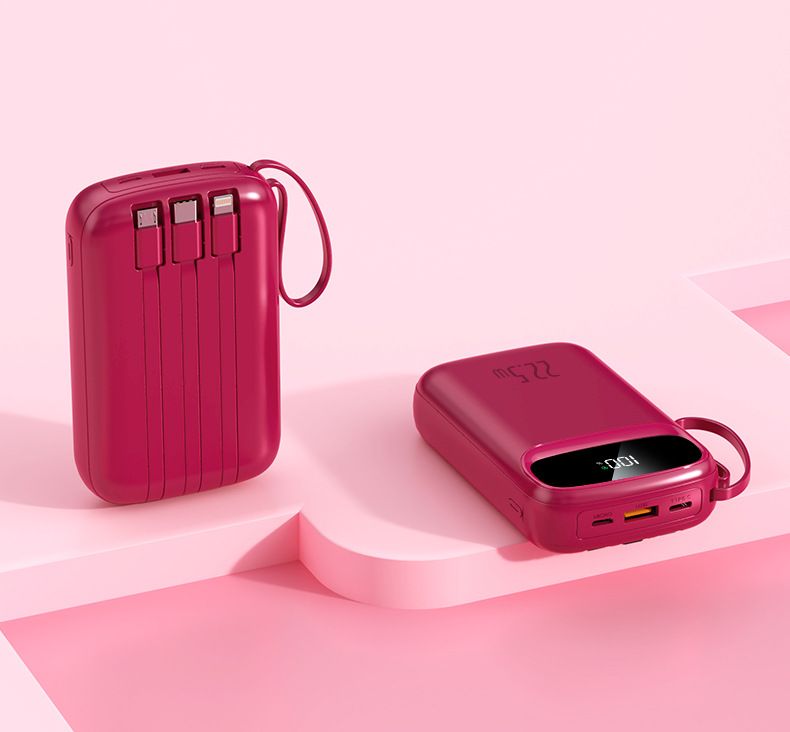 20000 mAh PD3.0 Schnelllade-Powerbank mit integriertem Kabel | Ultrakompakt & hohe Kapazität | Tragbares Ladegerät für iPhone, Android & mehr_voghion.com