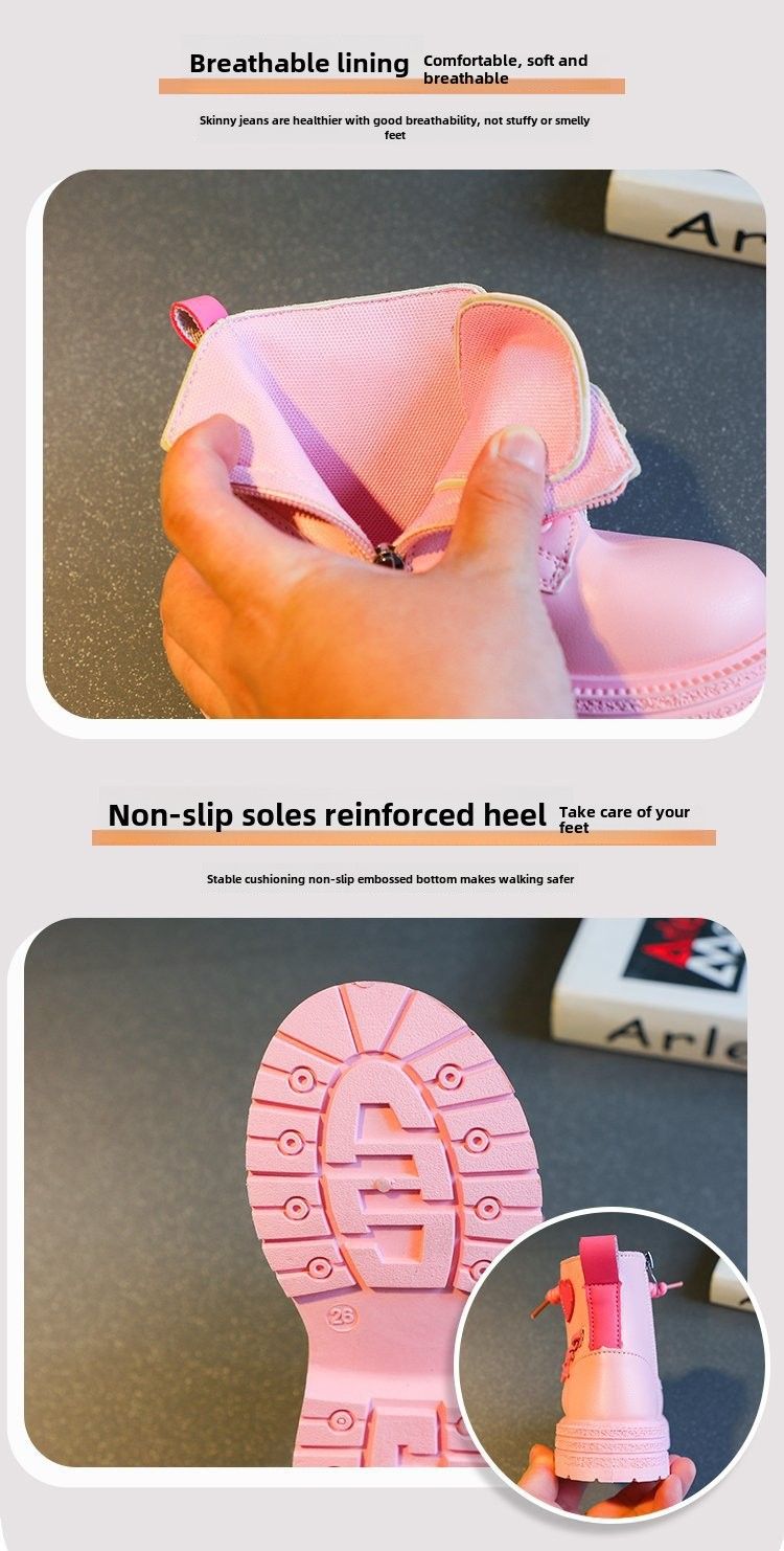 Stivali invernali in gomma Martin con cerniera laterale per bambini di 4 anni, bassi e in pelle ultra-fibra_voghion.com