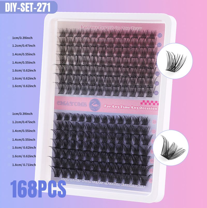 European and American cross border DIY segmented false eyelashes set large capacity C curve natural thick single cluster eyelashes wholesale_voghion.com