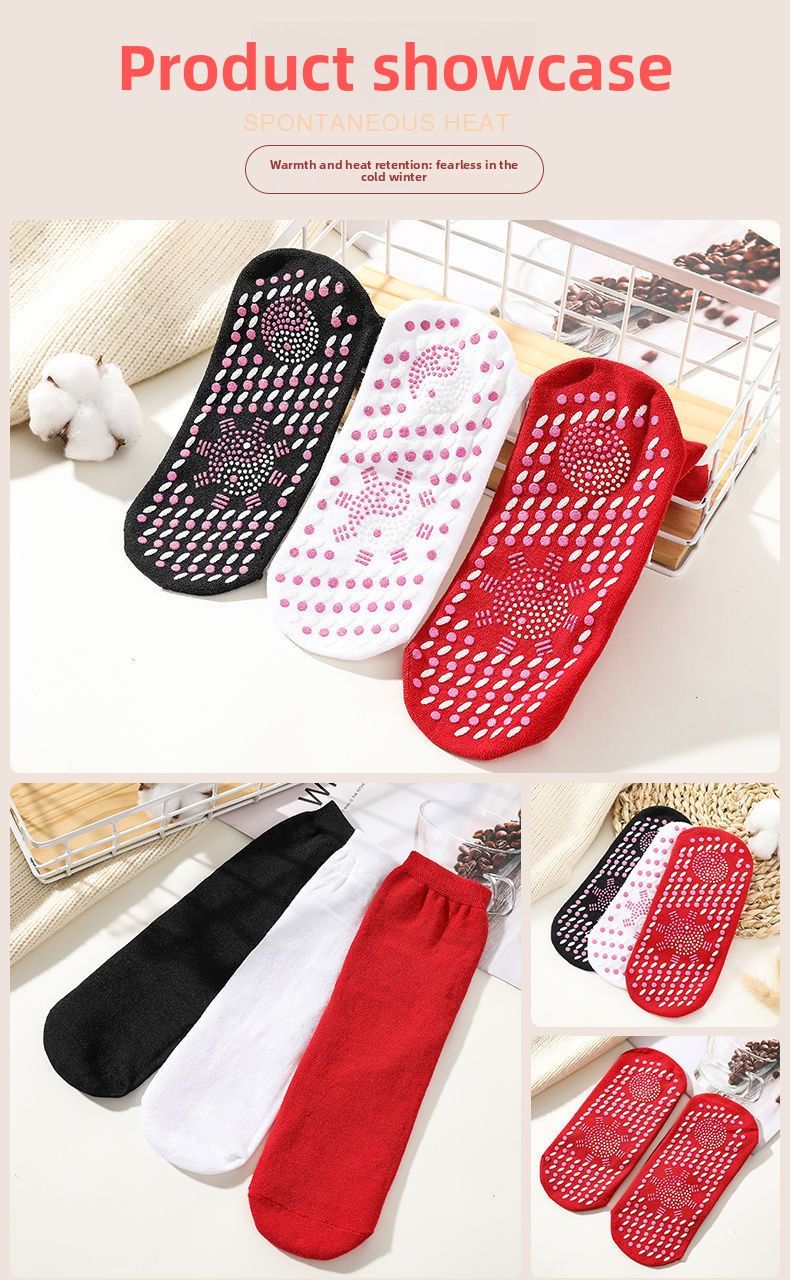Warme Wintersocken Selbsterhitzende Socken Massage Kältebeständige warme Füße Mittelrohr Schweißabsorbierende Baumwollsocken_voghion.com