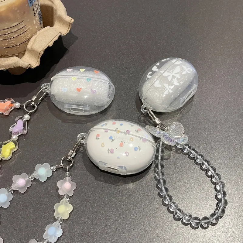 Hjärtmönster Hörlursfodral med armband för HUAWEI FreeBuds 5i SE2 Lenovo HT38 LP40 AirPods Skyddsfodral Hörlurstillbehör Skyddslåda_voghion.com