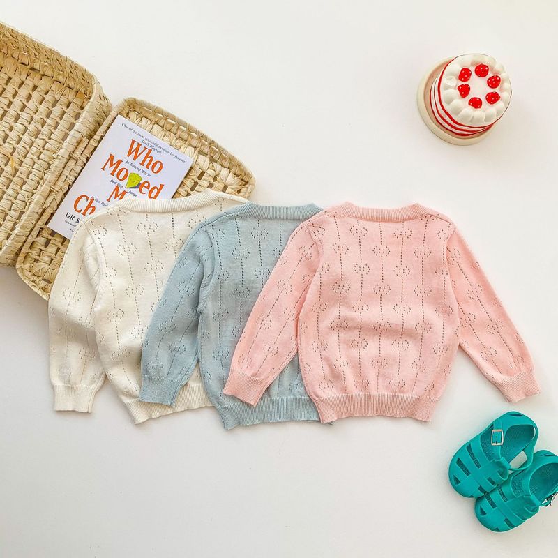 2024 Spring/Summer New Sweet Princess Solid Cardigan Sunscreen Air Conditioning Shirt Long sleeved Knitted Hollow Coat 3_voghion.com