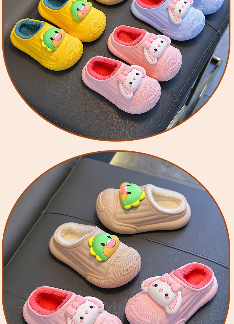 Pantofole invernali per bambini - Pantofole da casa antiscivolo, calde e foderate in pile per bambini e bambine, resistenti all'acqua e calde, pantofole unisex per bambini piccoli_voghion.com