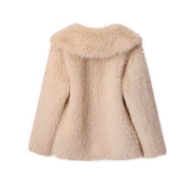 Cappotto in pelliccia sintetica di lusso da donna, giacca di media lunghezza con revers oversize – Capispalla invernale alla moda, morbido peluche, stile street, colori multipli_voghion.com