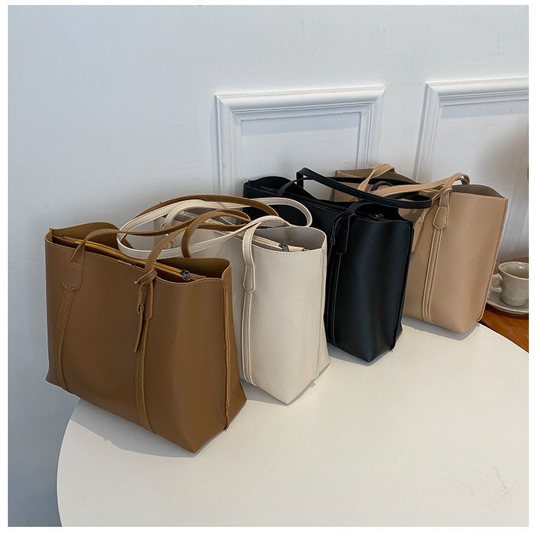 Grands sacs pour femmes automne et hiver 2021, nouveau style coréen, tendance, simple, grande capacité, en cuir souple, sac à bandoulière décontracté et polyvalent_voghion.com
