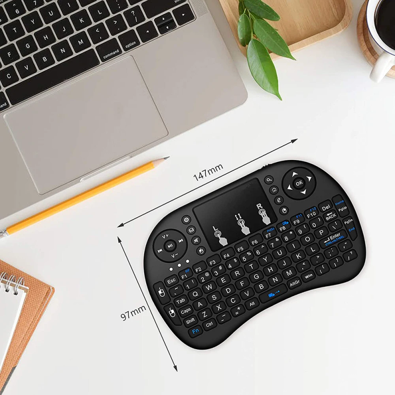 i8 Mini Ergonomik Kablosuz Bluetooth Uyumlu Klavye, Xbox 360 Tablet için Dokunmatik Yüzeyli_voghion.com