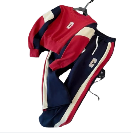 Roupas femininas Plush e design espesso senso de moda casual terno esportivo feminino outono e inverno novo estilo de rua perna larga terno de duas peças moderno_voghion.com