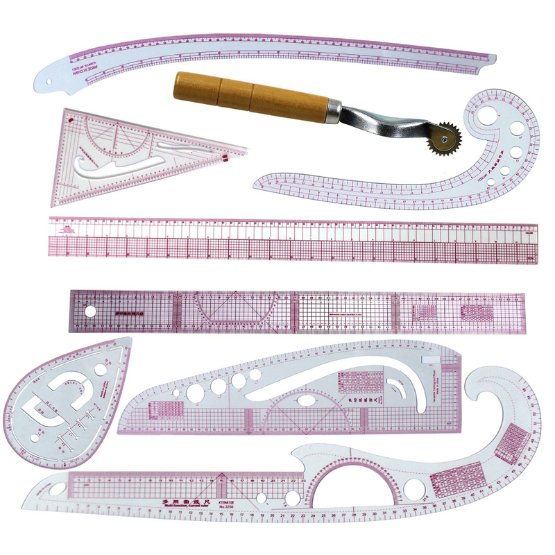 Set rigle multifuncționale DIY, riglă cu mânecă, riglă pentru yardaje, riglă curbă, riglă pentru matlasare, riglă pentru cusut_voghion.com