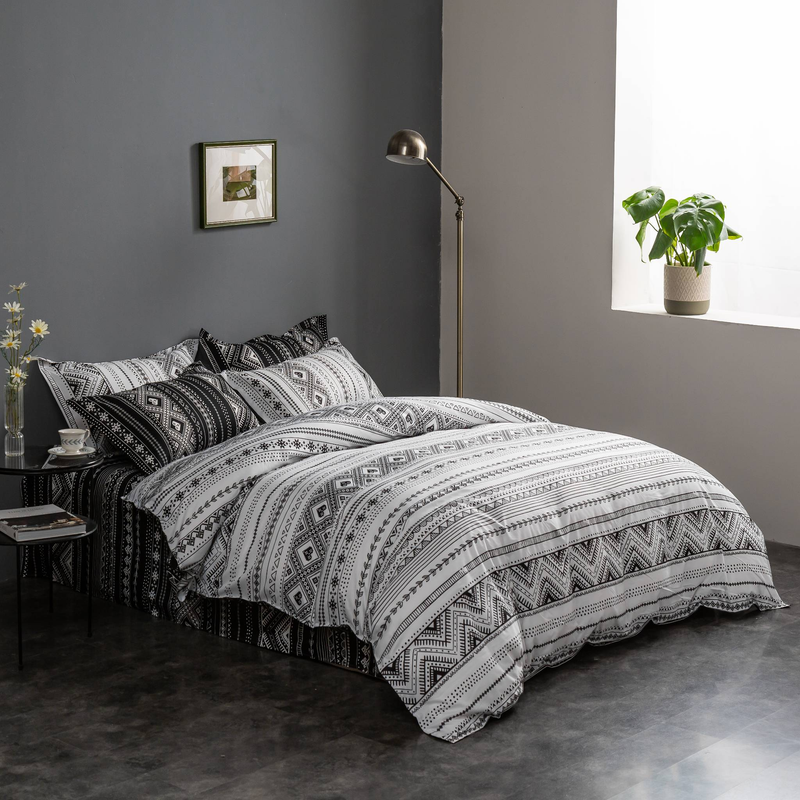 Set da tre pezzi Copripiumino bohémien Set da tre pezzi Biancheria da letto stampata_voghion.com