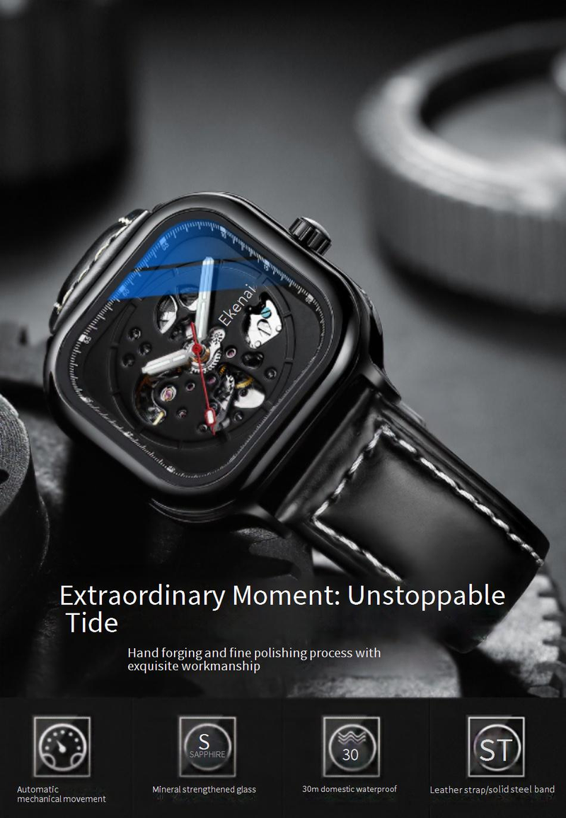 Relojes para hombre Nuevo reloj mecánico automático hueco cuadrado Reloj mecánico vivo para hombre_voghion.com