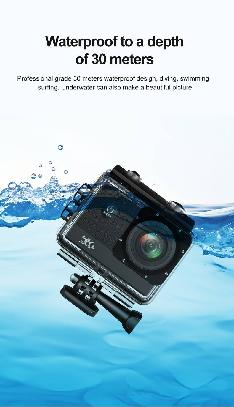 HD 4K Outdoor-Sportkamera gëeegent fir Vëlofueren, Tauchen a Camping mat enger 64GB-Speicherkaart abegraff._voghion.com