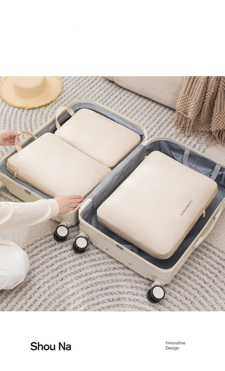 Cubi di imballaggio a compressione leggeri - Set organizer da viaggio espandibile per bagagli e zaini (3 pezzi, resistenti all'acqua)_voghion.com