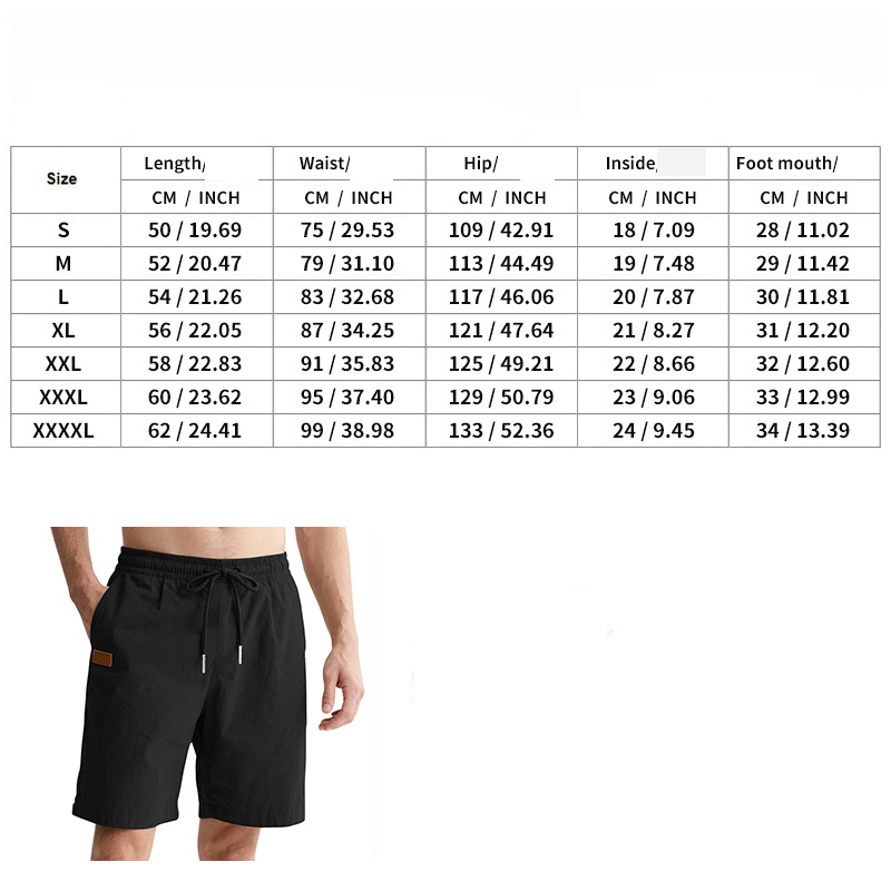 Summer Men's Large Size Casual Simple Drawstring Five Point Beach Shorts Men_voghion.com