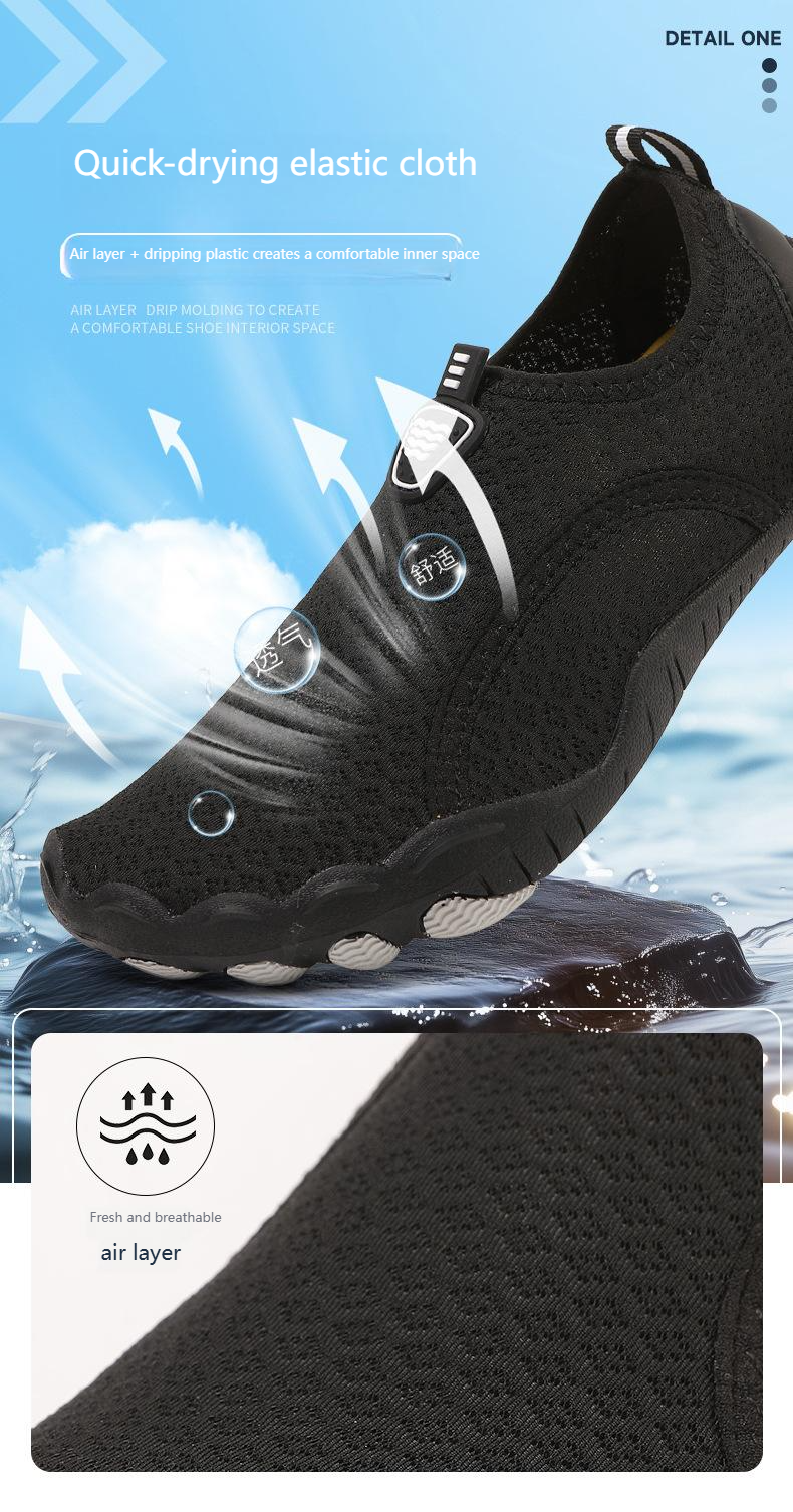 Scarpe da acqua leggere a piedi nudi per nuoto, spiaggia, yoga, pilates, danza e fitness - Calzini da acqua traspiranti ad asciugatura rapida con suola in gomma antiscivolo_voghion.com