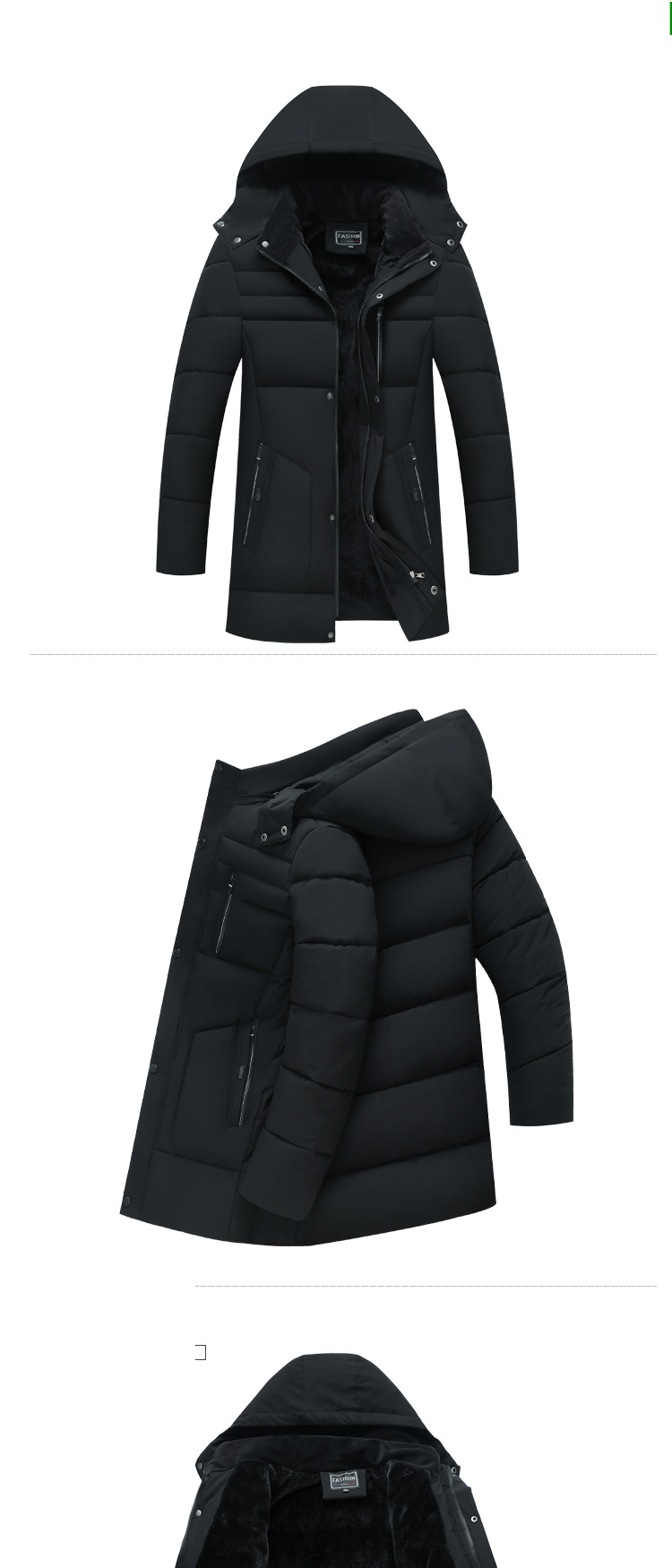 Chaqueta de plumón grueso y afelpada para hombre, chaqueta de invierno de longitud media para papá, chaqueta acolchada de algodón para hombre de mediana edad._voghion.com