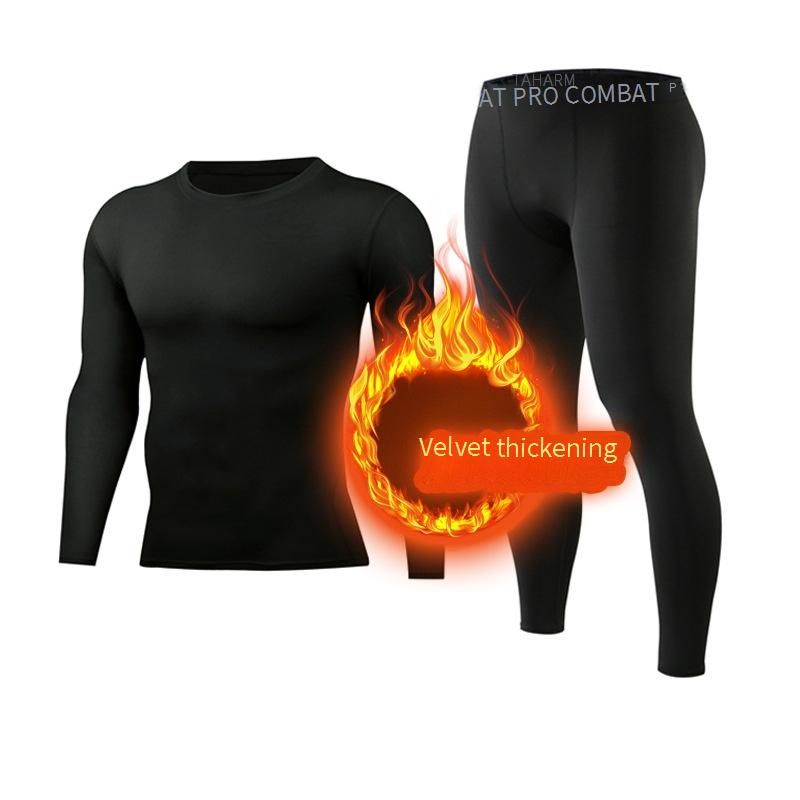Men's Fleece-Lined Compression Workout Pants - High Elasticity, Quick-Dry, Thermal Training & Basketball Leggings For Gym & Outdoor Sports_voghion.com