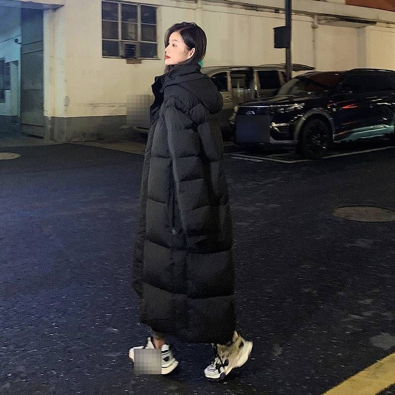 Women's Extra-Long Winter Coat, Knee-Length Padded Jacket With High Collar, Oversized Fit, Zipper Closure, Warm Polyester Fiber Fill For Casual_voghion.com