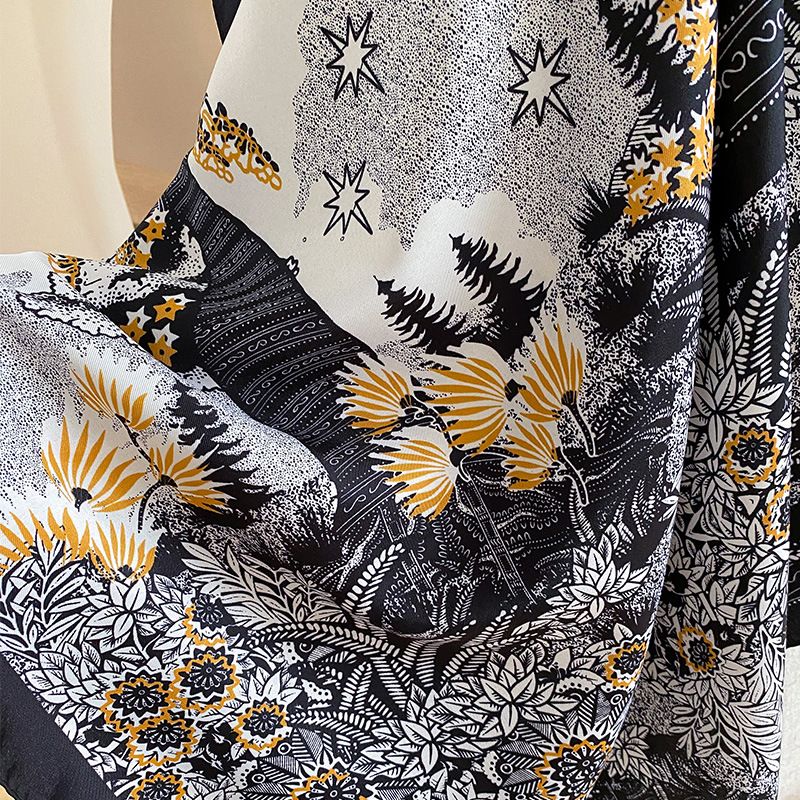Sjaal voor vrouwen in de zomer, decoratieve zijden sjaal in nichevorm, gepersonaliseerde zonnekap en zonbescherming voor vrouwen_voghion.com