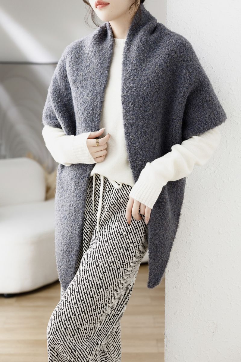 2025 Winter New High-End Hundred Lazy Wind Casual Mehrschichtiger Strickschal Wolle Damen Warmer Schal_voghion.com
