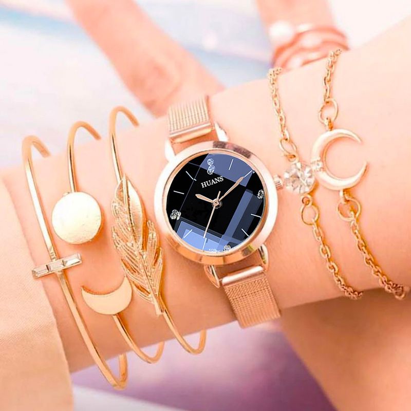 ins stile piccolo quadrante sottile cinturino in PU orologio al quarzo orologio da studente orologio da donna set regalo_voghion.com