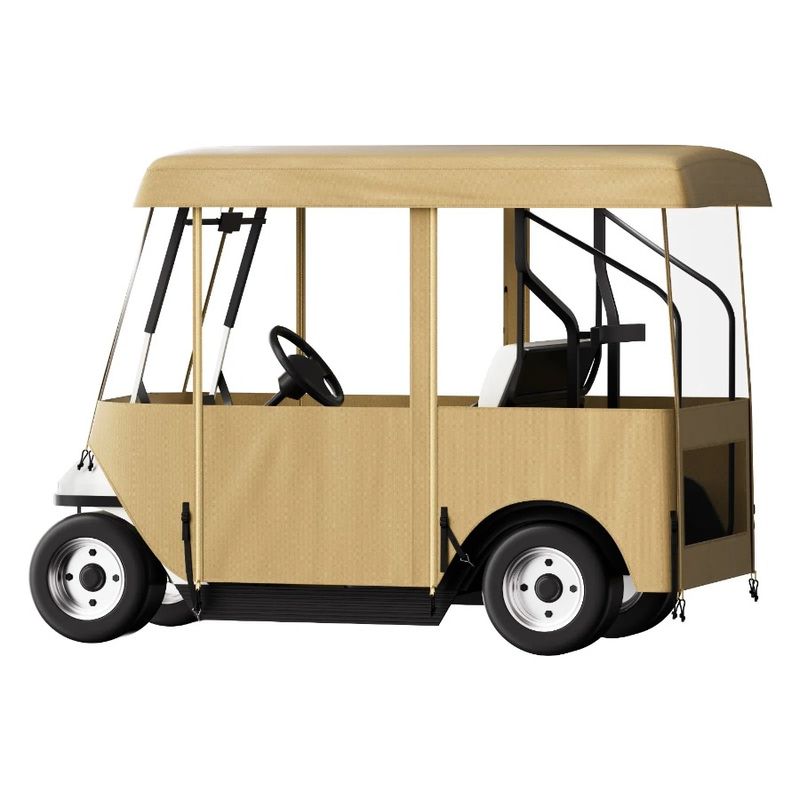 Copertura per golf da 4 persone, impermeabile 300D, 4 lati, con carrello antivento, Golf Deluxe, copertura, carrello da fairway trasparente_voghion.com
