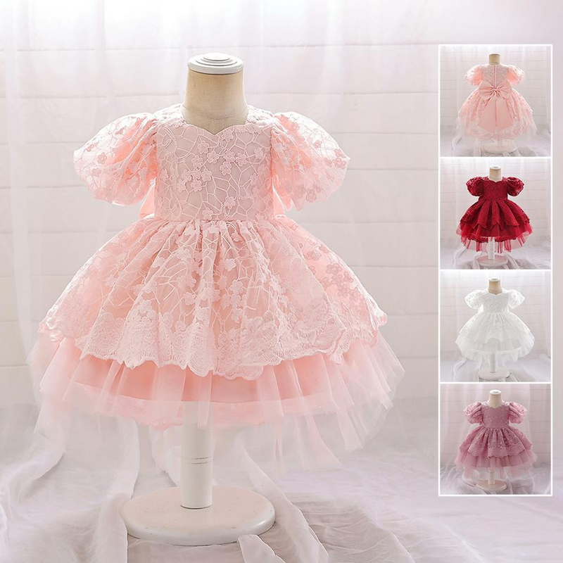 Nuovo vestito per neonati e bambini, festa di compleanno, vestito da principessa, gonna tutù dolce in rete ricamata a bolle_voghion.com
